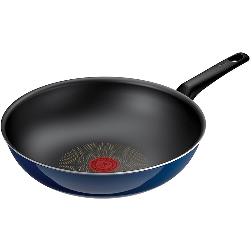 ティファール 炒め鍋 28cm 深型 中華鍋 ガス火専用 PFOAなどの有害物質不使用 こびりつきにくさ長持ち 「ロイヤルブルー・インテンス ウォックパン」 ブルー D53319