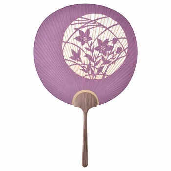 日本製（MADE IN JAPAN） うちわ 名月 （紫） 2058