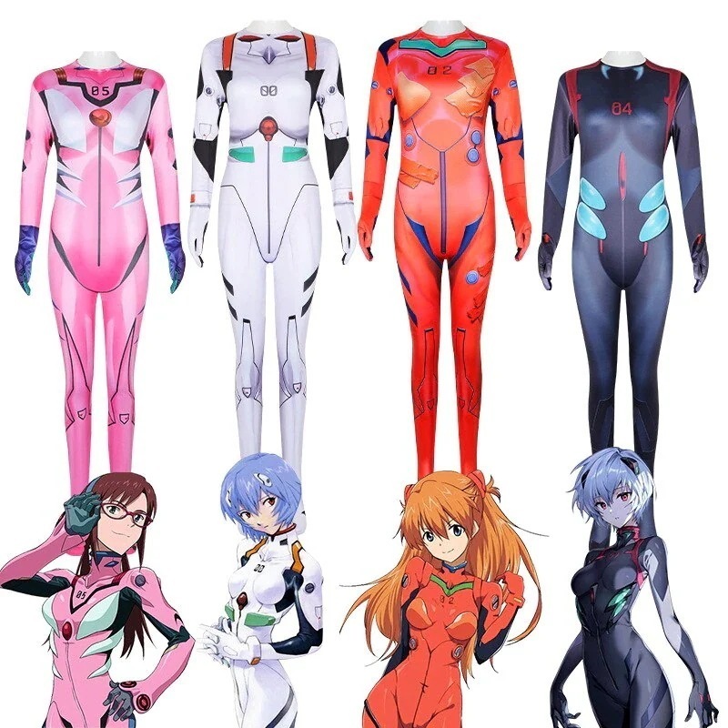 新世紀エヴァンゲリオン イベント ハロウィン 変装 仮装 綾波レイ 全身 タイツ アスカラングレー 真希波 戦闘服 成人 子供 コスプレ