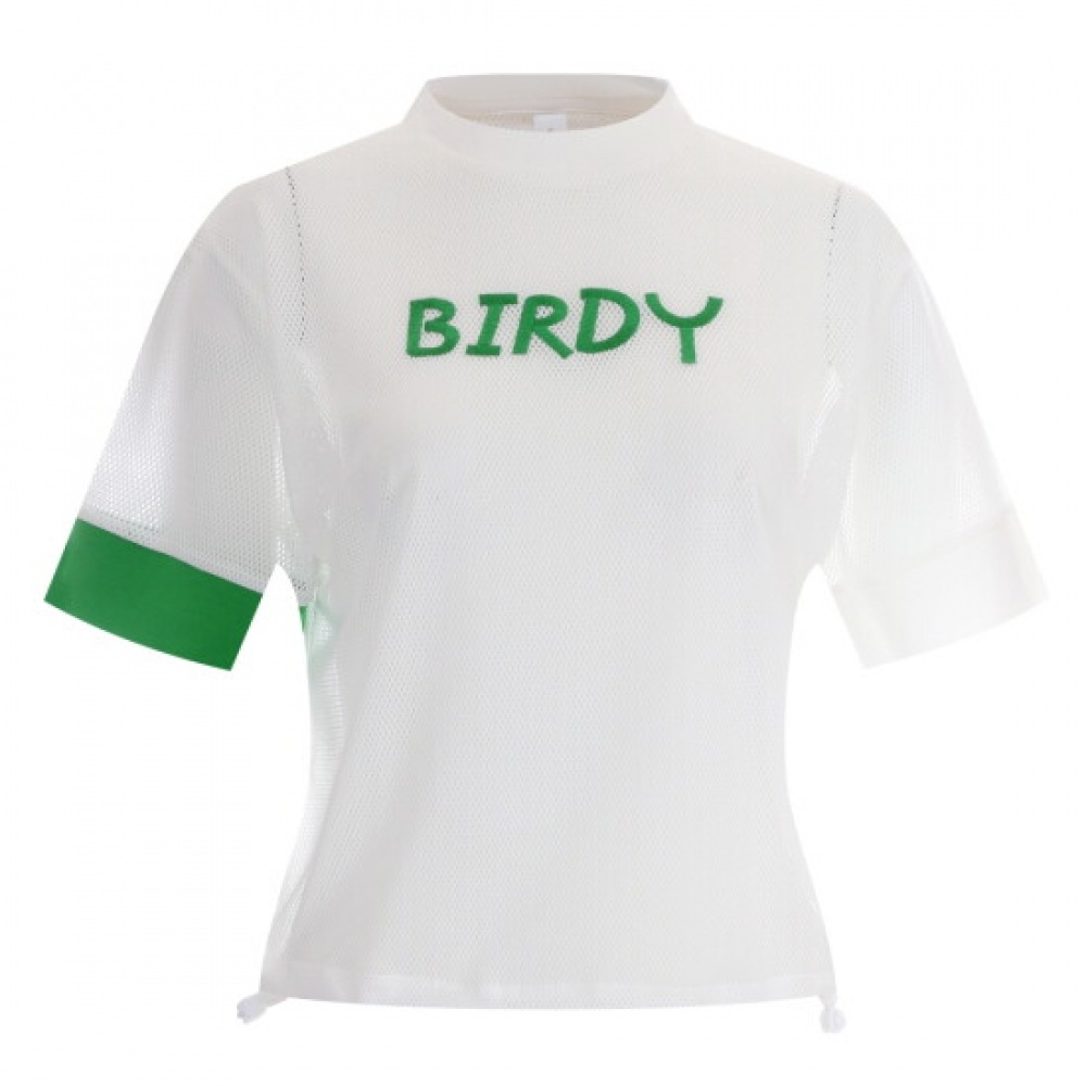ショップアン レディース ラウンド 夏 ゴルフ 裾ストリング オーバーサイズ メッシュ Tシャツ ホワイト LB-WSH-422