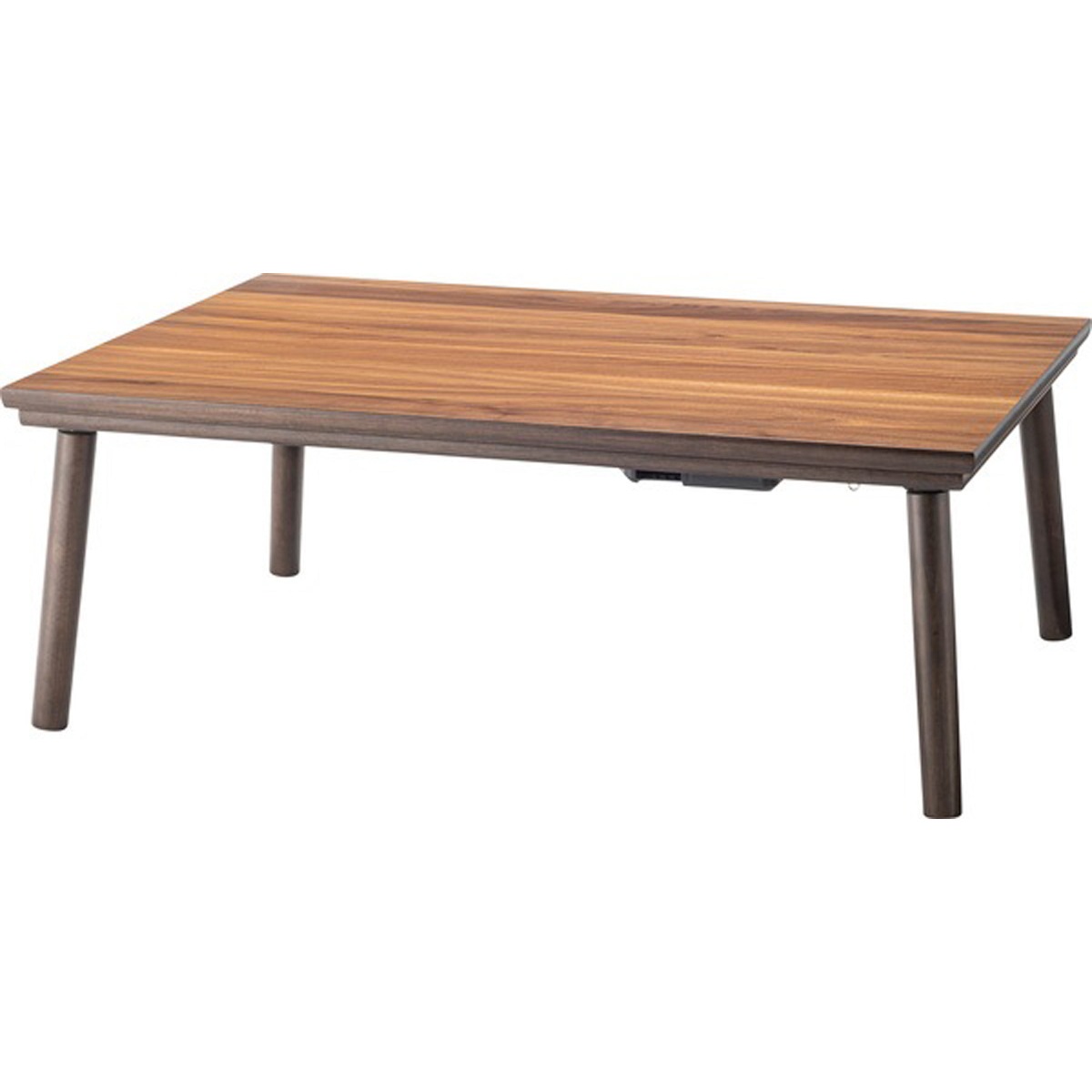 フラットヒーターコタツテーブル 天然木化粧繊維板 ウォルナット 天然木 ラバーウッド ウレタン塗装 カーボンフラットヒーター300W MCR-301E 手元コントローラー 天板重量 約6kg