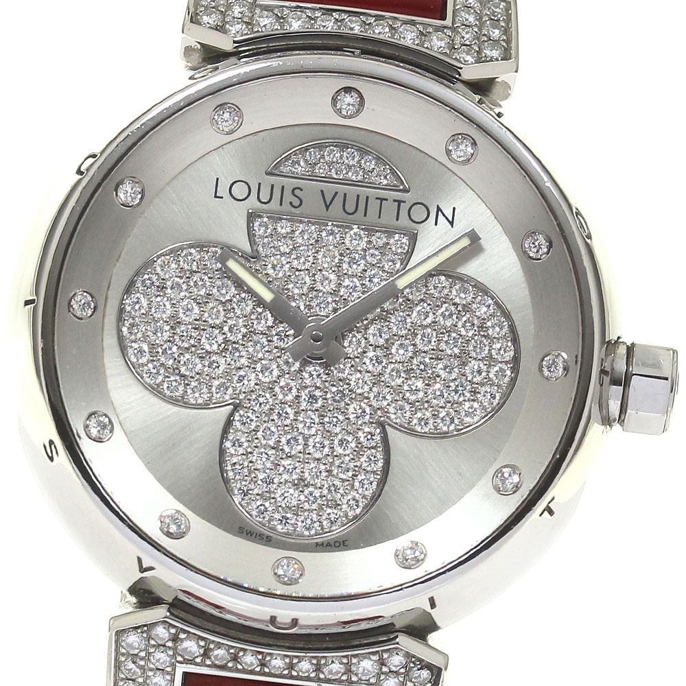 ルイ・ヴィトン LOUIS VUITTON Q131P タンブール フォーエバー ダイヤ クォーツ レディース 保証書付き_817067【中古】