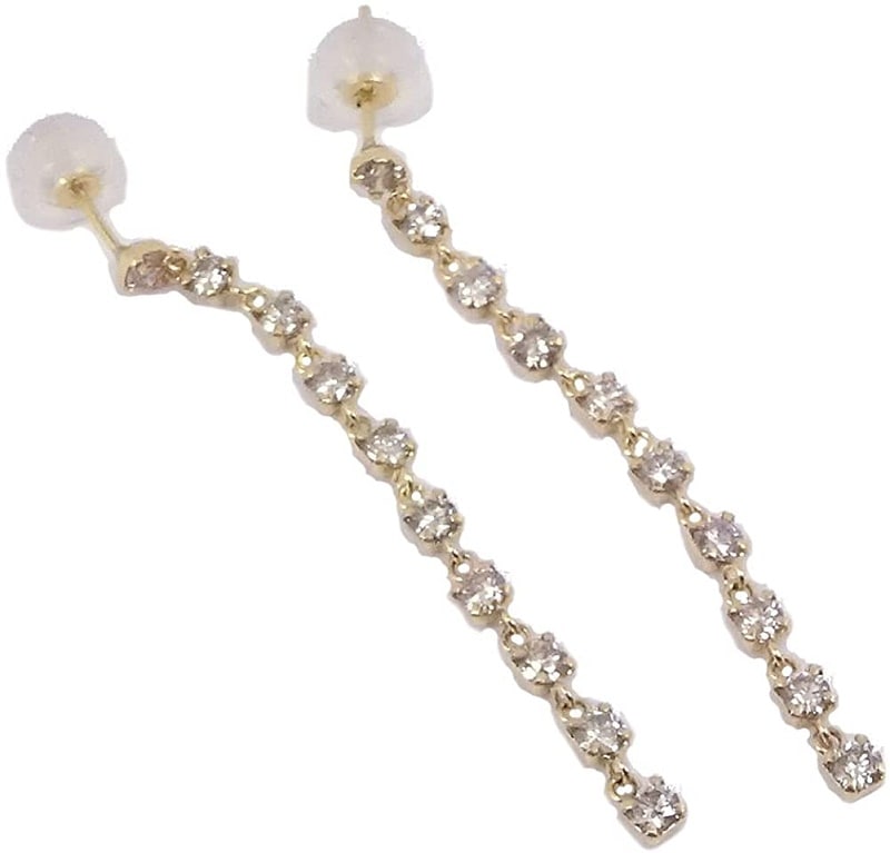 18金 ダイヤモンド ピアス スイングブラ 合計1.0カラットしなやかブラタイプ 【ギフトラッピング済み】7046