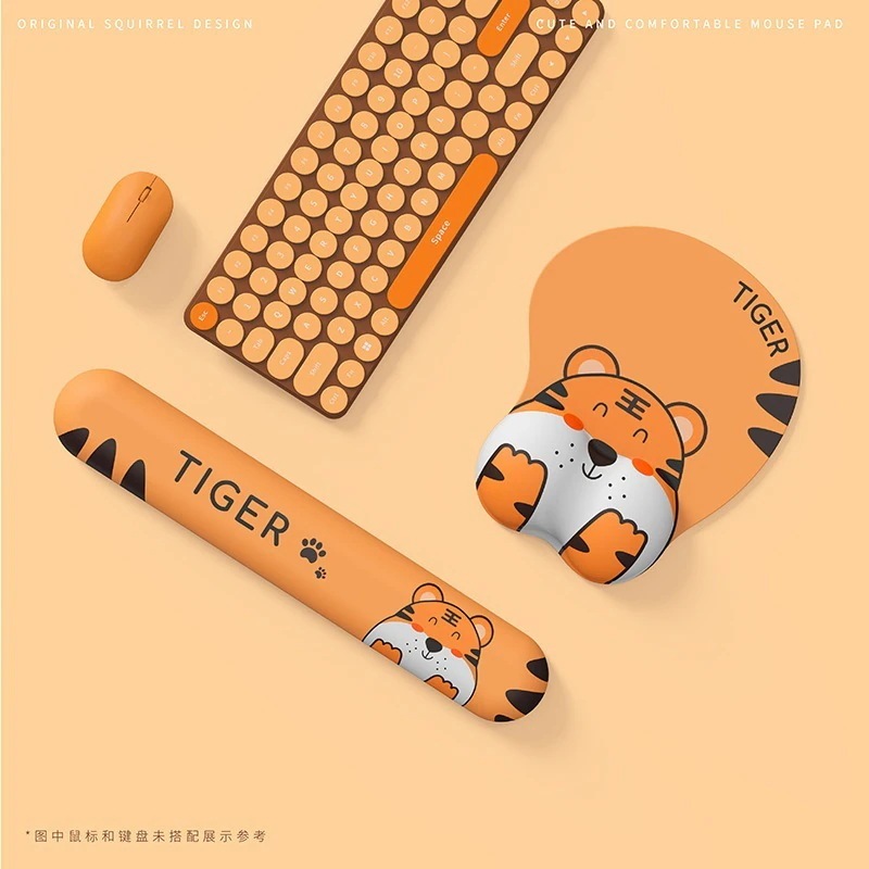 かわいいタイガーマウスマット特大かわいいスタイルガールズオフィスデスクコンピュータデスクトップパッドラップトップキーボードパッドリストガード