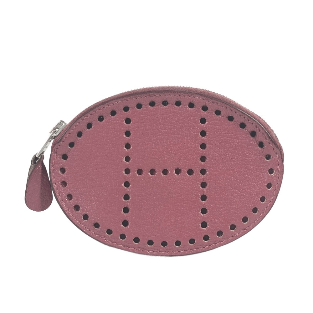 コインケース エブリン エヴリン Hロゴ 財布 小銭入れ レザー パープル