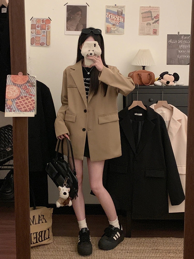 限定特価羽織るだけで洗練された大人の余裕 テーラードジャケット ジャケット レディース 春 秋 アウター 無地 長袖 オーバーサイズビッグシルエットゆったり大きいサイズきれいめオフィスカジュアル上品高