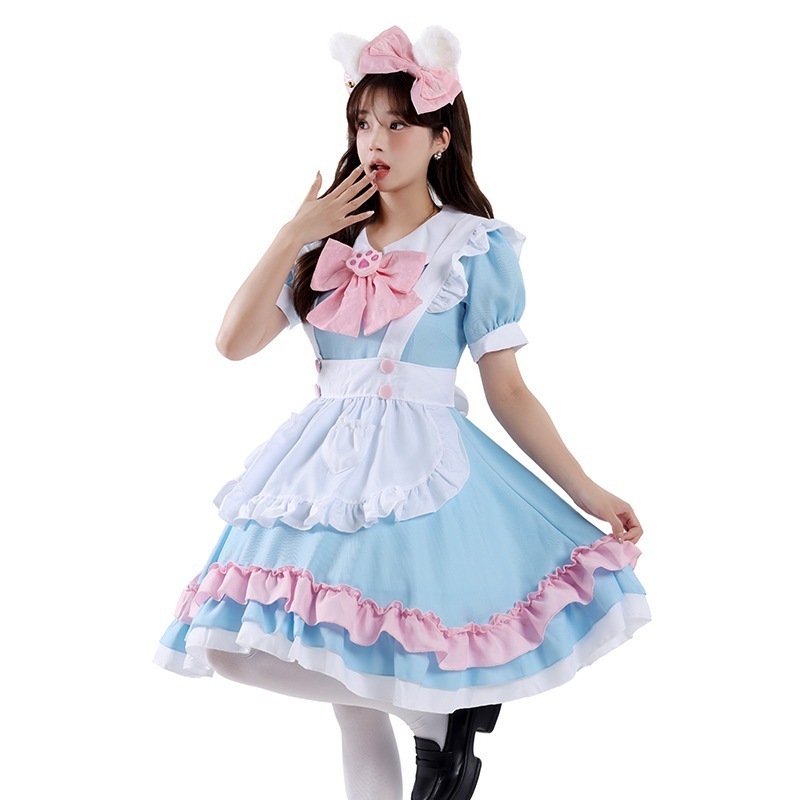 正規品メイド服萌え系韓国可愛い作業服粉非情緒大サイズ日常ロリータcos にじげん 5,655円