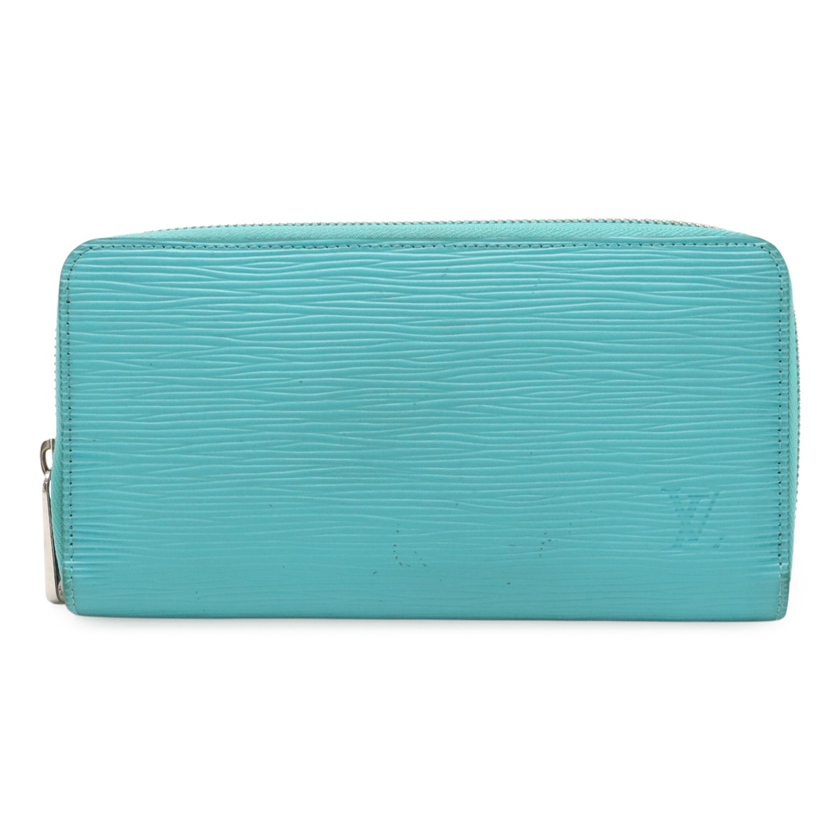 エピ ジッピーウォレット ラウンドファスナー 長財布 テュルコワーズ エメラルドブルー シルバー金具 M6095