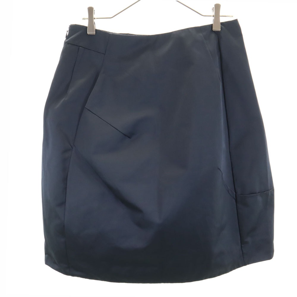 イタリア製 ミディスカート 42 濃紺 レディース
