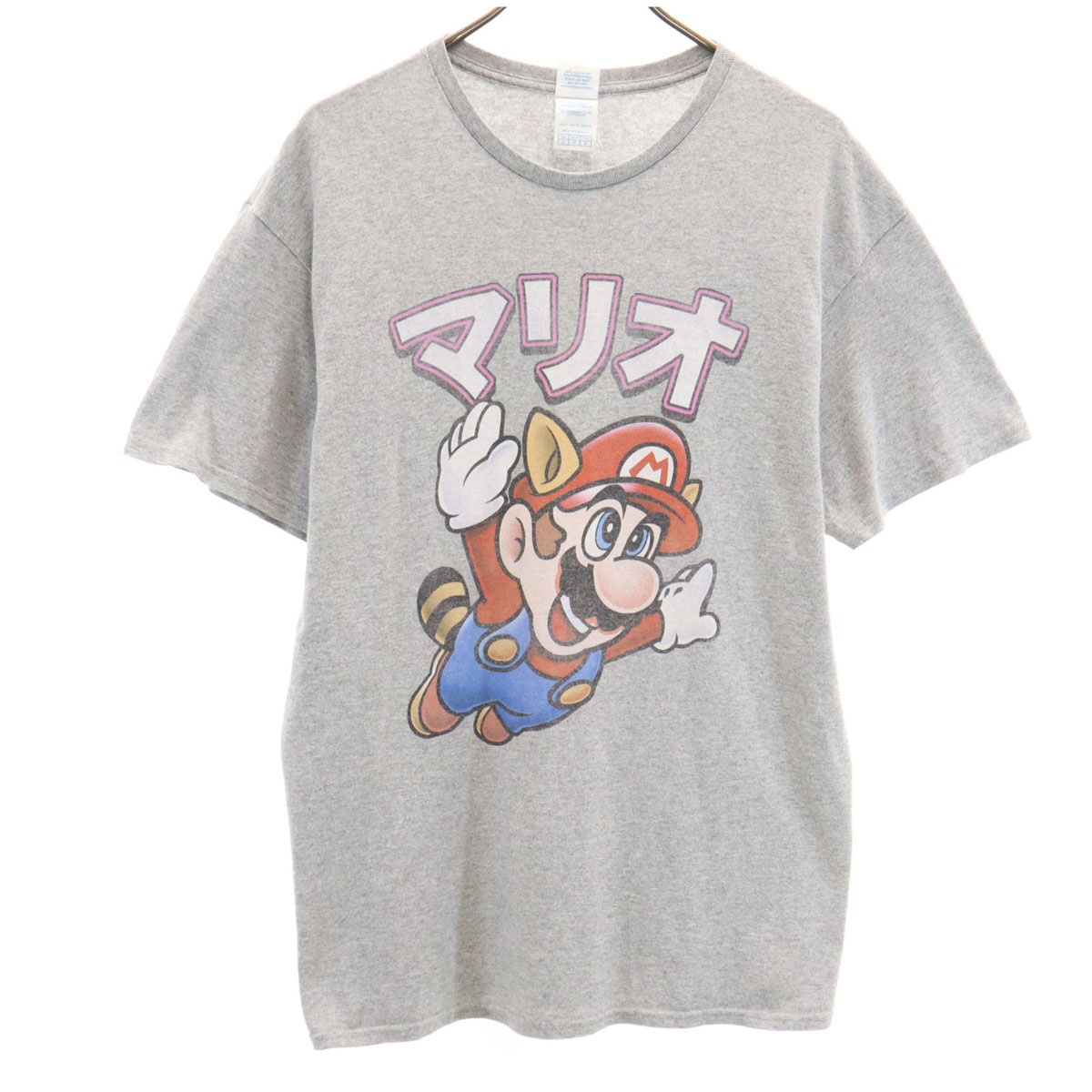 マリオ 半袖 Tシャツ L グレー メンズ 古着