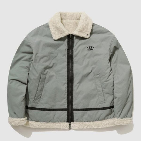 ジャケット CQK UP421CPJN2-GKA リバーシブル フリース ウーブン スポーティ ムートン ジャケット GREY KHAKI