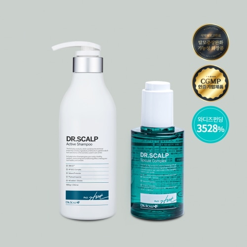 脱毛症状緩和, フケ頭皮炎症に良い DRSCALP ACTIVE shampoo + SPICULE ample / 弱酸性 / 特許成分 / 72時間頭皮集中ケア