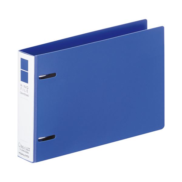 （まとめ）コクヨ リングファイル（スリムスタイル）B6ヨコ 2穴 220枚収容 背幅33mm 青 フ-URF438B 1冊(×20セット)