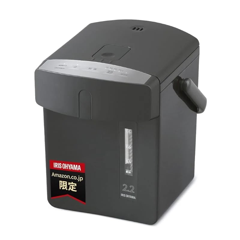 【即納】【Amazon.co.jp限定】【節電対策】 アイリスオーヤマ 電気ポット 2.2リットル 小型 マイコン式 保温調整 安全ロック カルキ抜き機能 ブラック IAHD-222AZ-B 2l