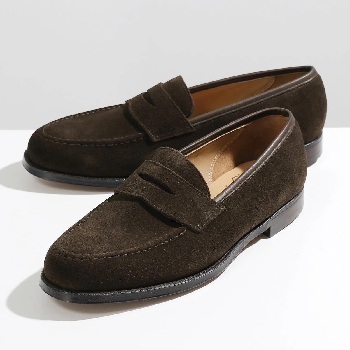 CROCKETT&JONES クロケットアンドジョーンズ ローファー Boston 28363A S02L1 メンズ レザー スウェード シューズ ワイズE 革靴 Dark-Brown