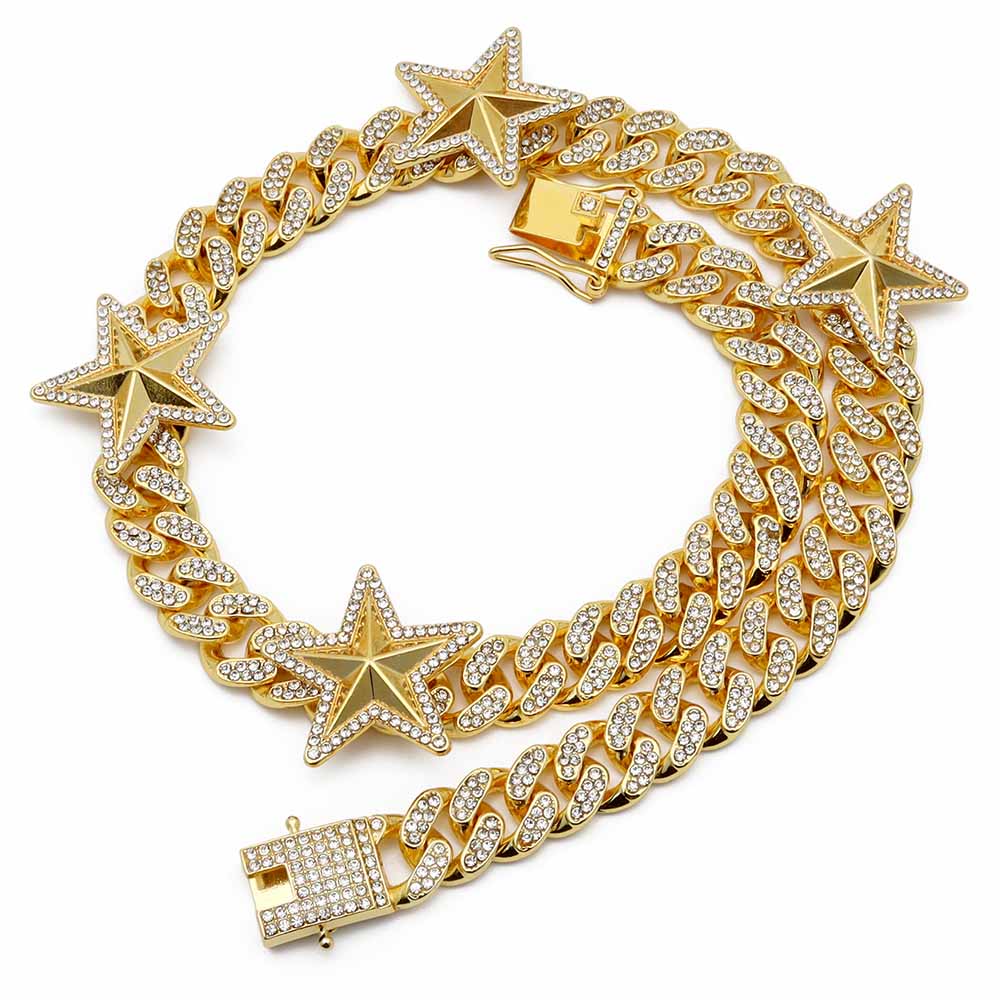 スター喜平ネックレス パヴェ [n528]