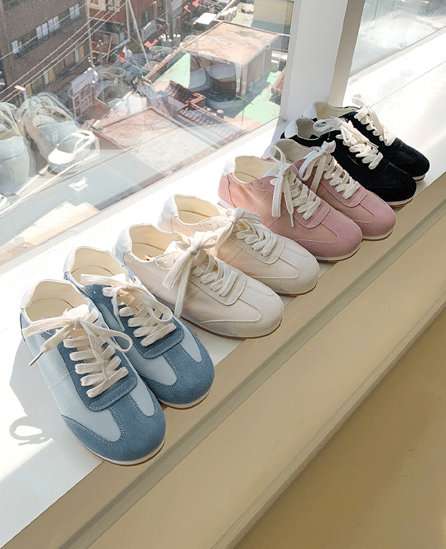 [MILOVANY] 天然牛革 ラメスサテンスニーカー3cm