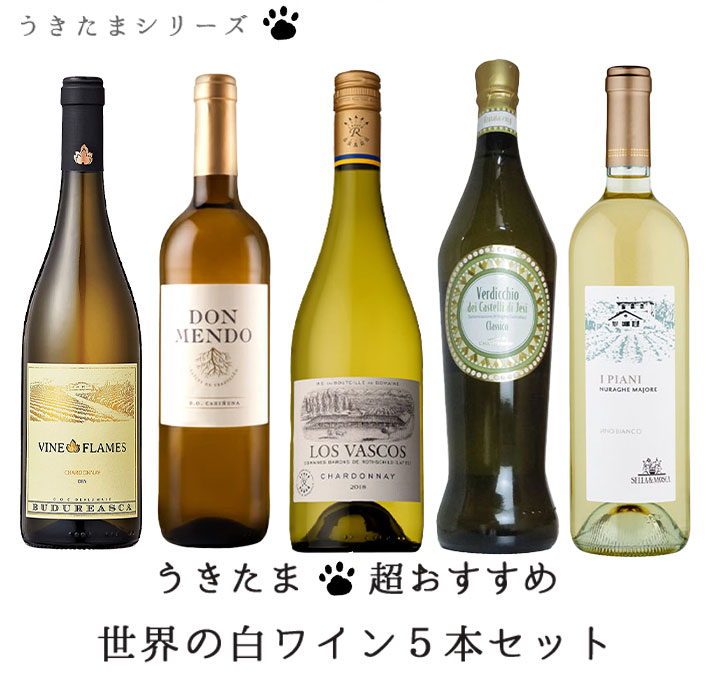 【送料無料】うきたま 超おすすめ世界の白ワイン5本セット (白ワイン ワインセット)