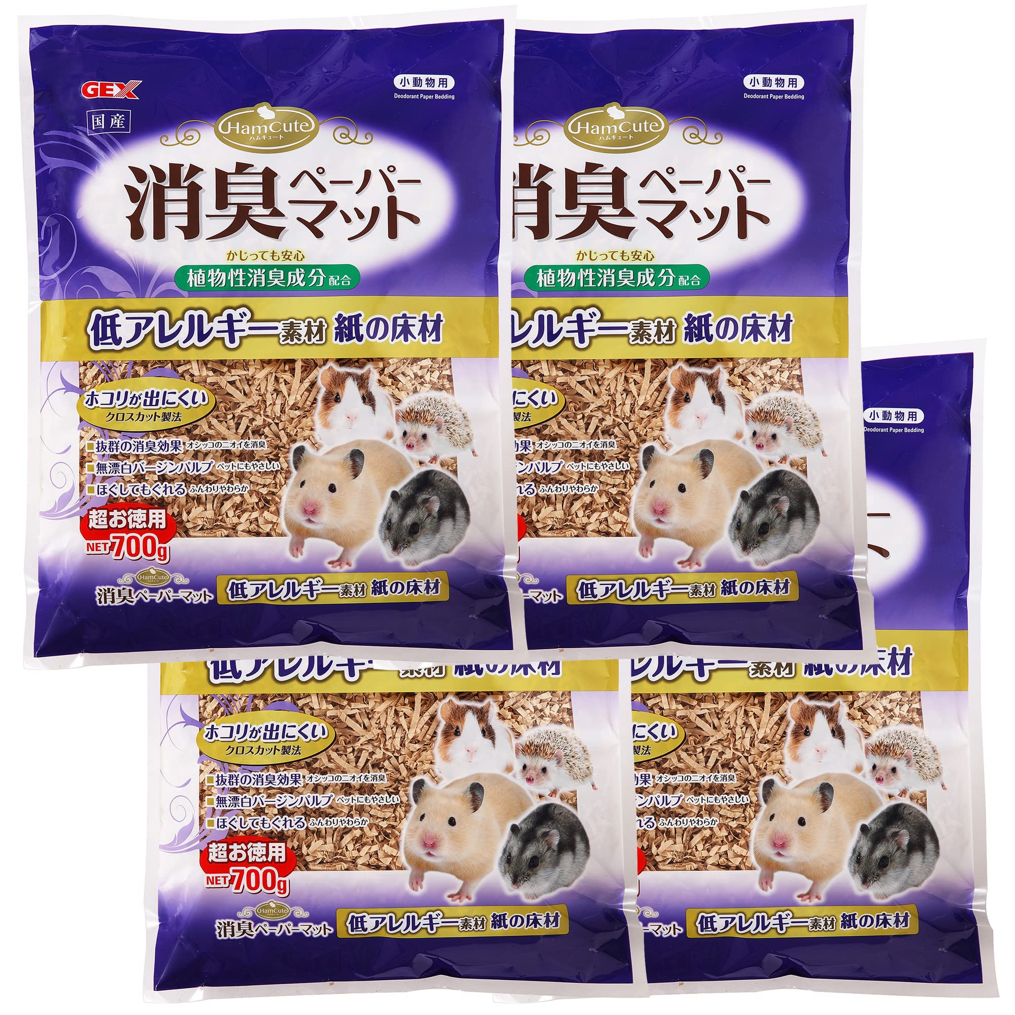 ジェックス ハムキュート 消臭ペーパーマット 700g×4個セット