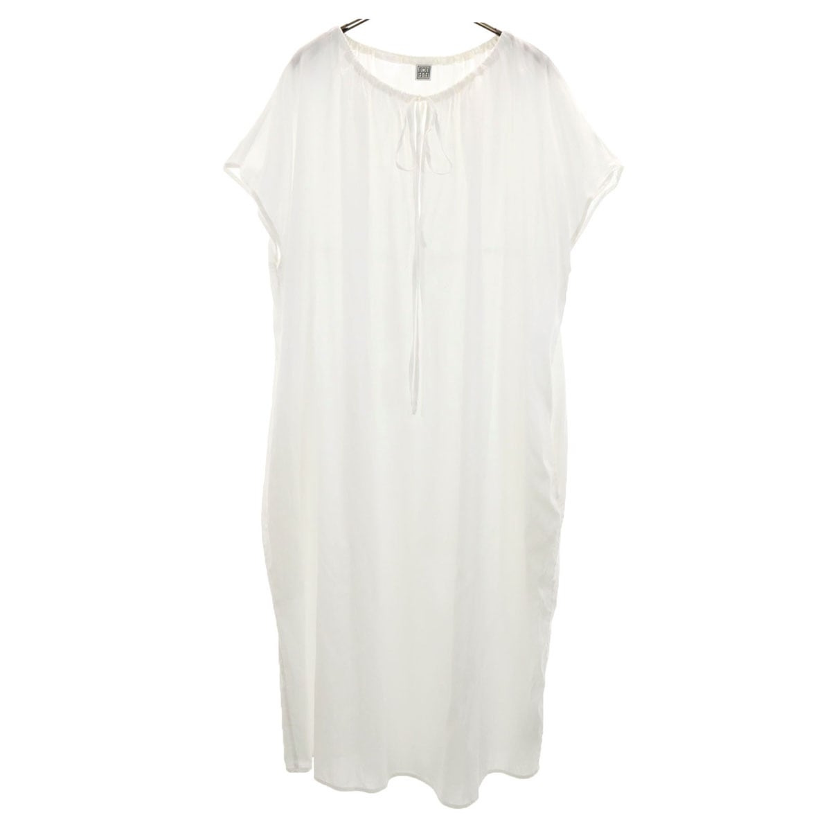 フレンチスリーブ ドレープ ワンピース 32 ホワイト レディース 古着