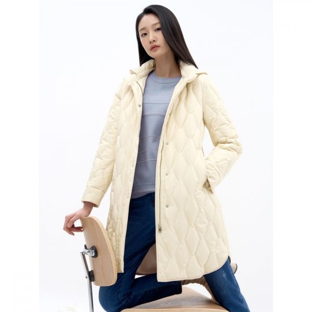 [Jissen] キルト軽量フード付きダックダウンパッド入りジャンパー LCLWN121_LB 9,590円