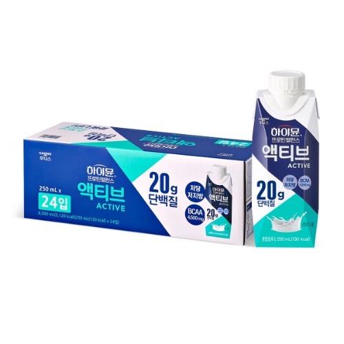 ハイミュンプロテインバランスアクティブミルク250ml X 24パックおいしい簡単な高タンパク質飲料タンパク質栄養補助食品
