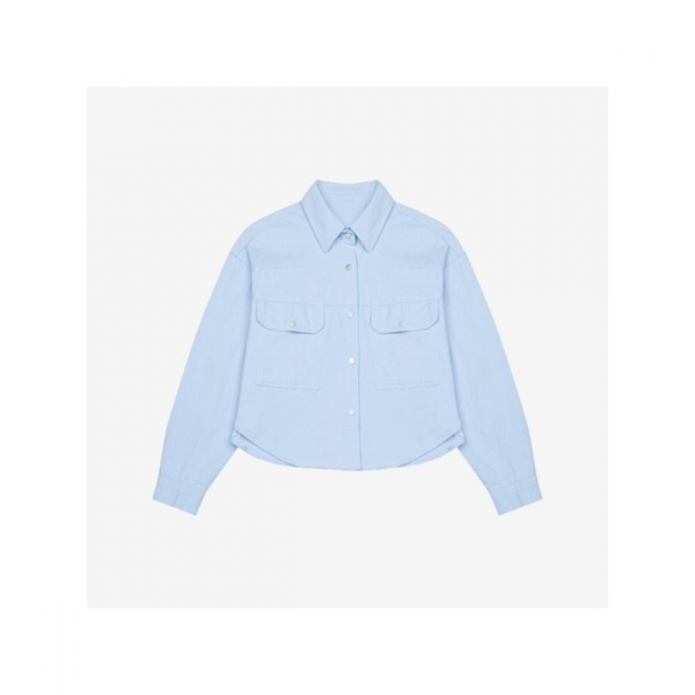 (イザベイ) コットンスナップボタンダブルポケットシャツ (VKBAB2402)