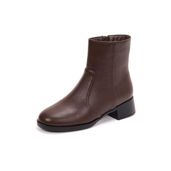 M.CIEL 牛革コンフォートアンクルブーツ ブラウン 516523614AM