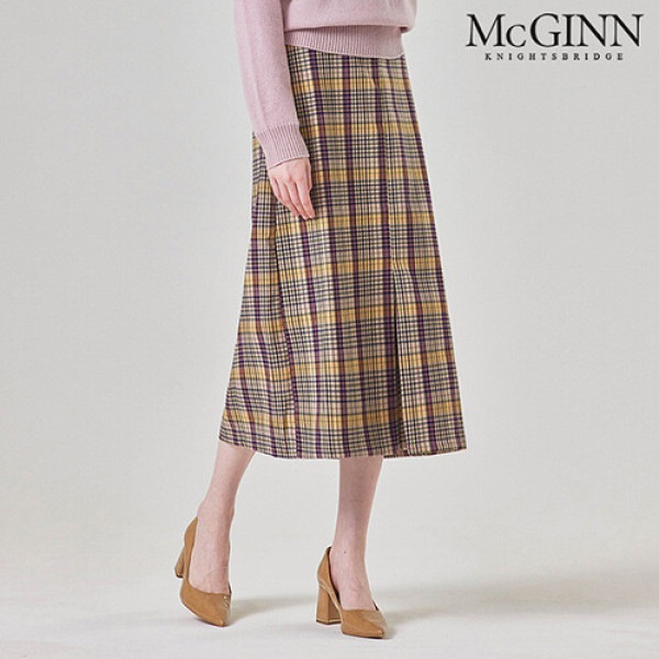 McGINN ベーシックチェックロングスカート_M3F1SK8191