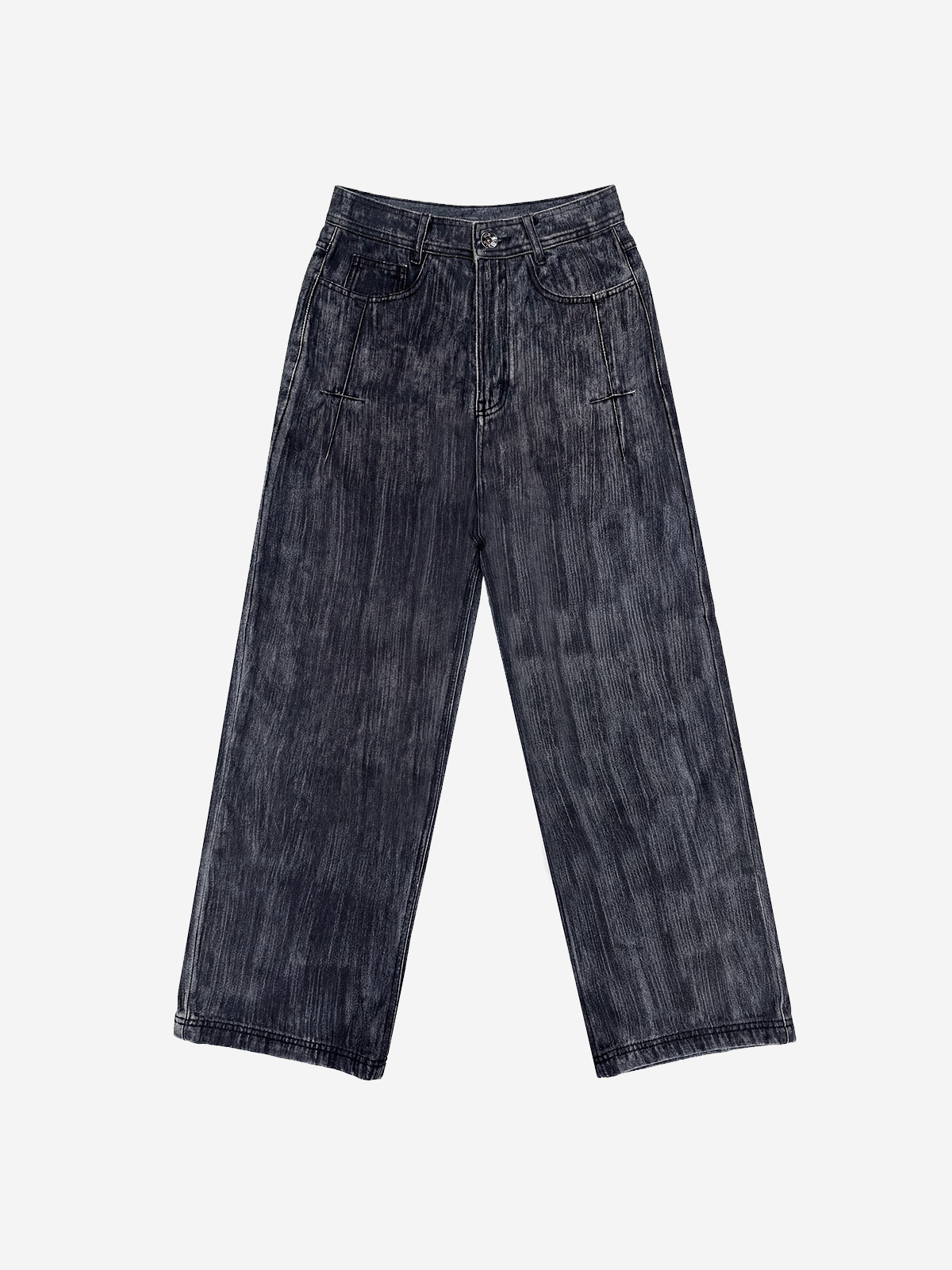 【BLR】26SS Brushed Oil Washed Wide Denim Pants Black