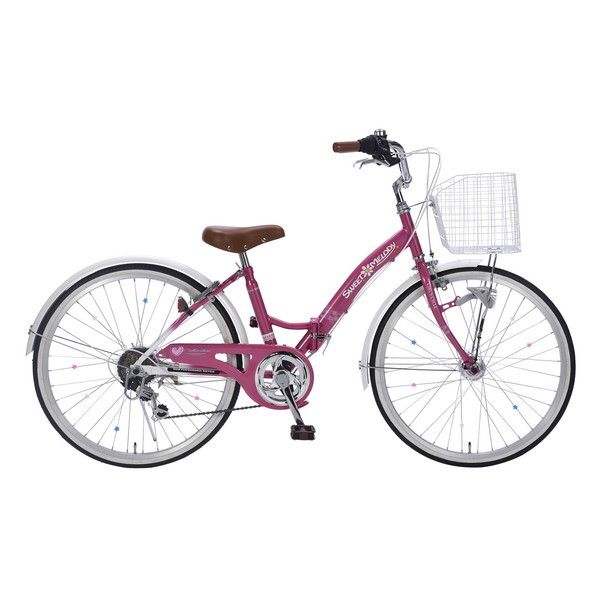M-804F-PK ローズピンク [折り畳み子供用自転車(24インチ6段変速)]] メーカー直送
