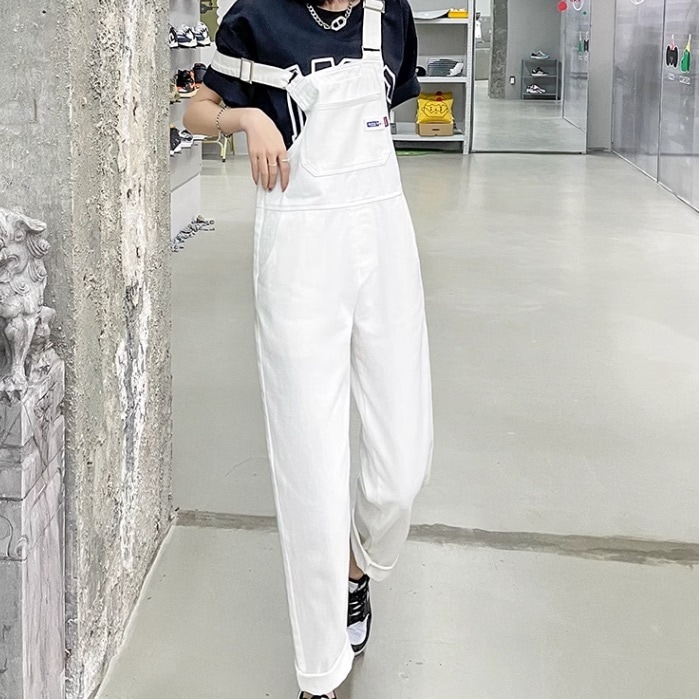 サロペット ロング ロング丈 アンクル丈 大人可愛い きれいめ シンプル カジュアル 大人 上品 おしゃれ お洒落 かっこいい レトロ 大人女子 こなれ感 ラフ メンズライク マニッシュ ボーイッシュ