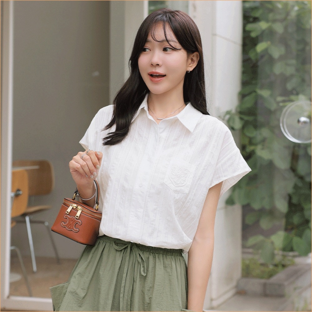 Click & Funny Beau レースキャップスリーブシャツ