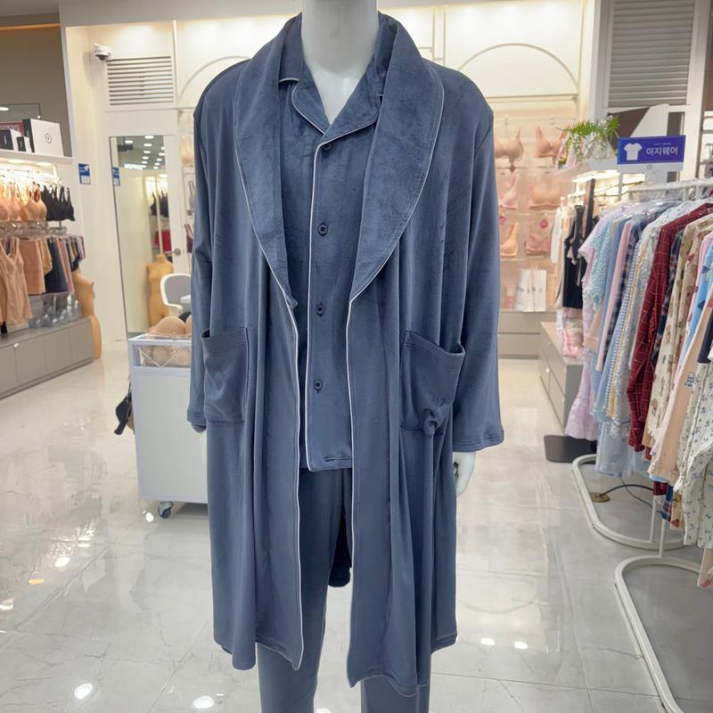 柔らかいマイクロファイバーシンプル男女ガウン GW8876NAVY