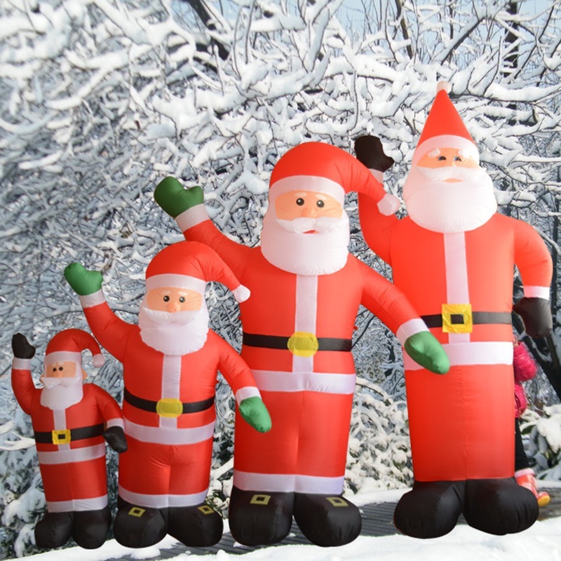 国境を越えたベストセラーのレストランやショッピングモール向けのクリスマス装飾赤い会場レイアウトを振るインフレータブルサンタクロースを歓迎します