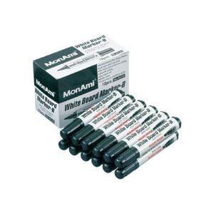 （まとめ）モナミ ホワイトボードマーカーB 丸芯黒 10501 1セット（12本） [x30セット]