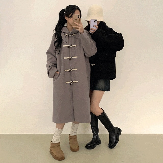 バイド ダブルポケット トッポッキ ショート コート ジャケット