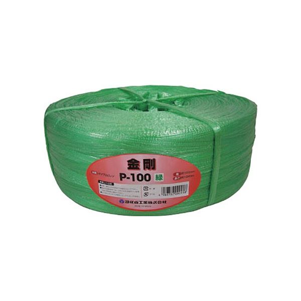 （まとめ）司化成工業 ツカサ 手結束用PP縄（ツカサテープ） 緑 P-100GN 1巻[x3]