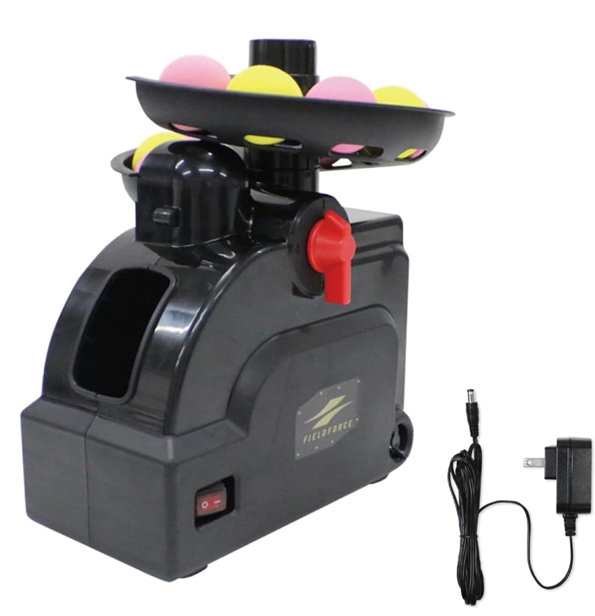 トスマシン ACアダプタ＋ミートボール10個付き FTM-401 + FACAD-101 4段階角度調整 FIELDFORCE 野球 山なりトス発射 室内トレーニング