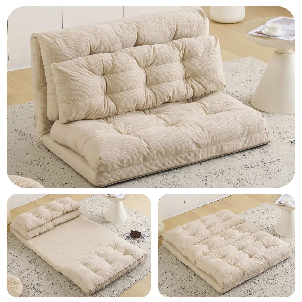 【国内即発送】ソファーベッド ソファベッド ローソファー 2人掛け マルチに使える3WAY 幅108cm 6段階リクライニング クッション付き 座椅子 1人掛け ソファ 折りたたみ 折り畳み コンパク 17,180円