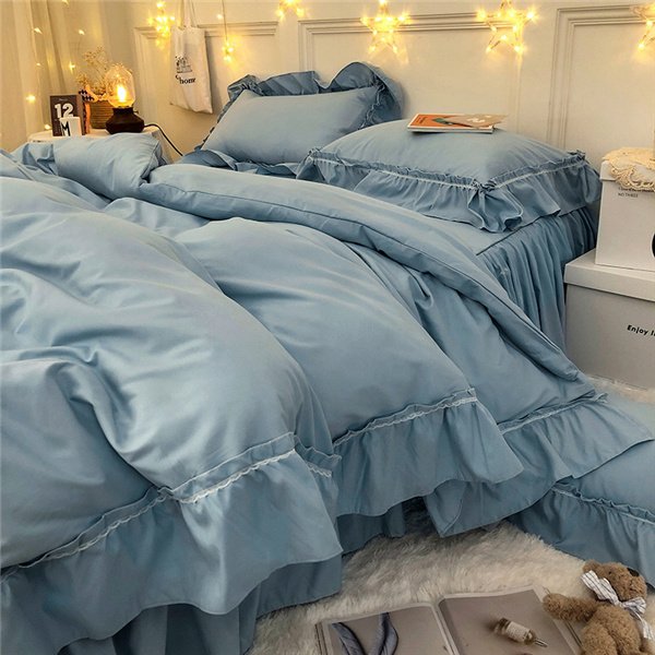 布団カバー3点セット無地シングルフリルセミダブルかわいい敷布団カバーマットレスカバー掛け布団カバー枕カバ―おしゃれ柔らかい