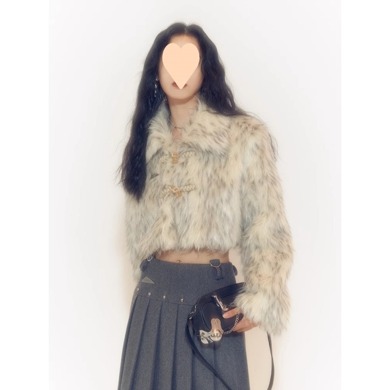 秋冬高級オールインワンイミテーションファーエコレザージャケットレディースショート厚手プラッシュトップ