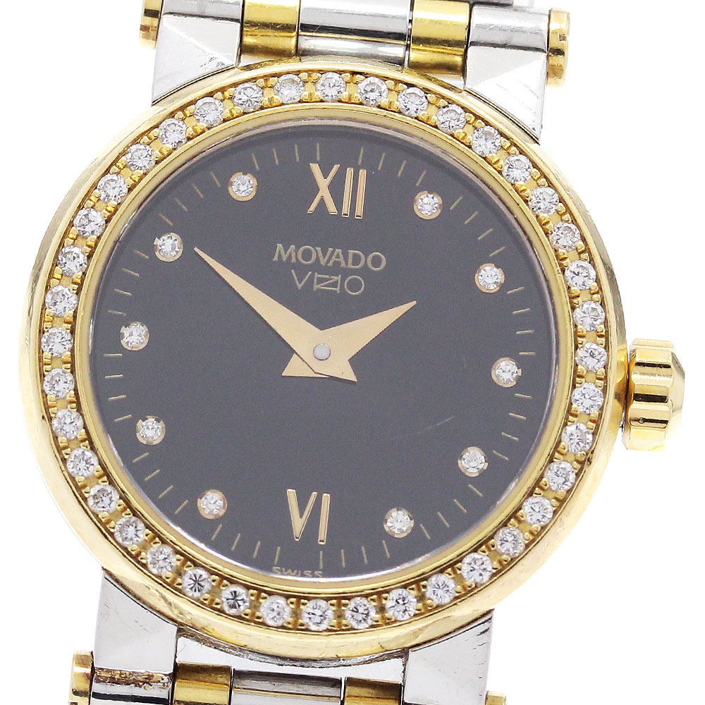 モバード Movado 85 36 828 S VIZIO YGコンビ ダイヤベゼル 10Pダイヤ クォーツ レディース _883385【中古】 67,265円