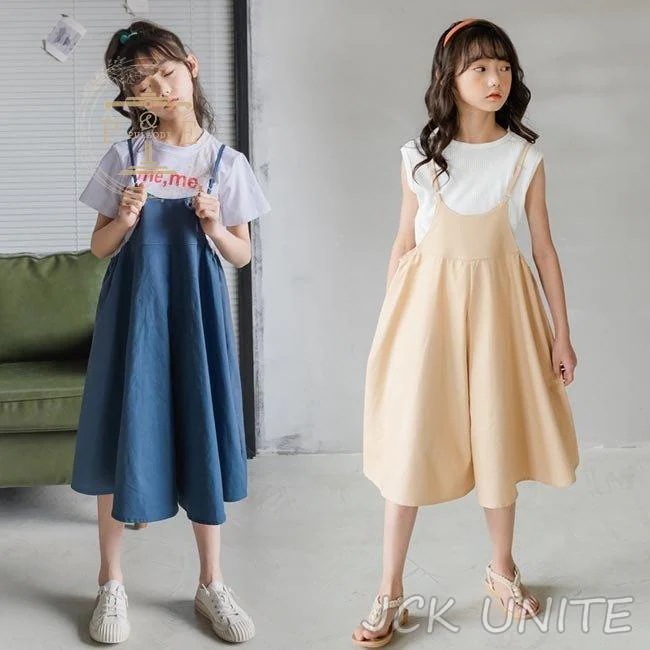 子供 オーバーオール 夏 女の子 サロペット 女児 サロペットパンツ 薄手 ゆったり キュロット ジュニア ワイドパンツ おしゃれ キッズ ボトムス