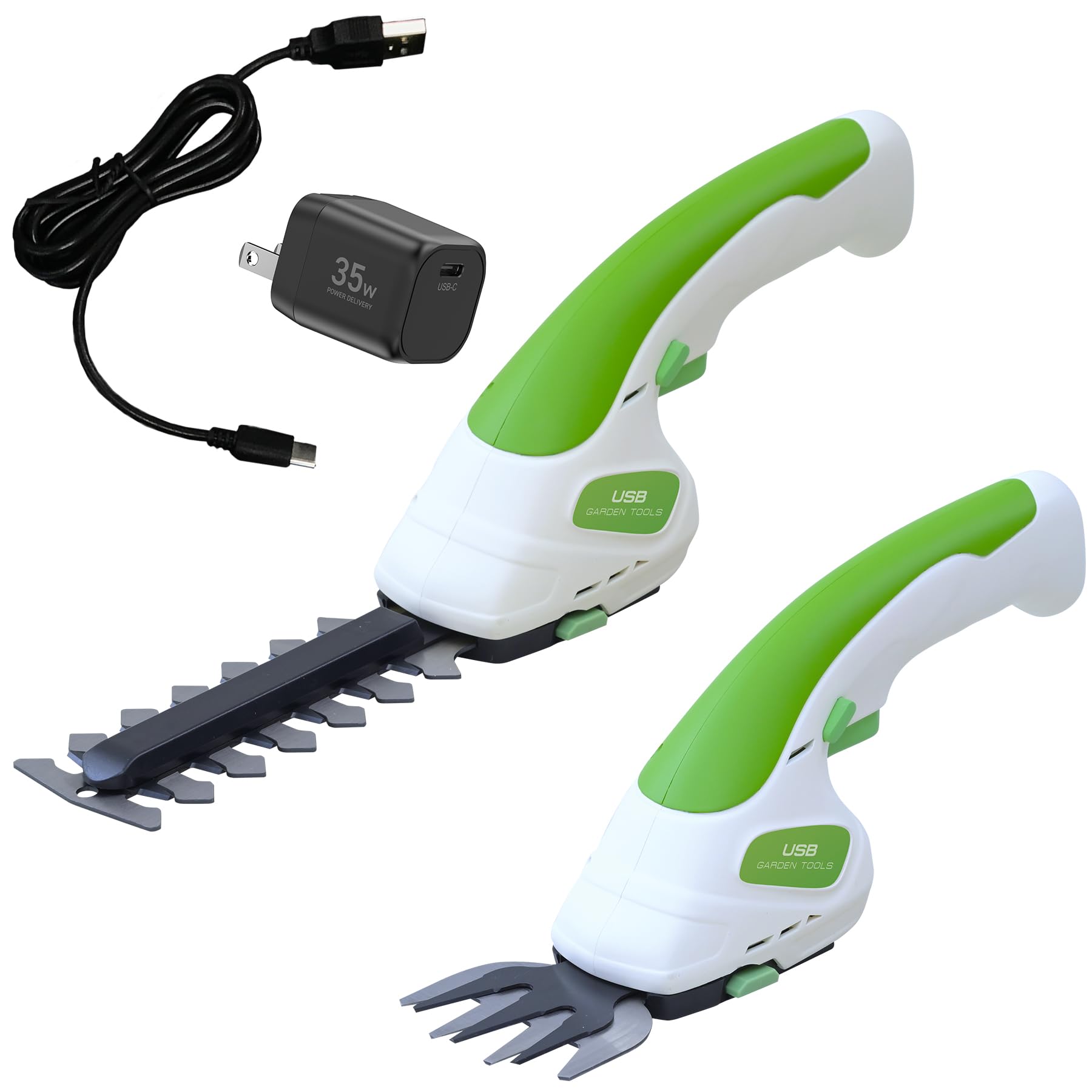 3.6V USB充電式 ミニヘッジバリカンセット 軽量 コンパクト ヘッジトリマー&amp バリカン 2Way 生垣 剪定 小型 草刈り 芝刈り YHB-128S