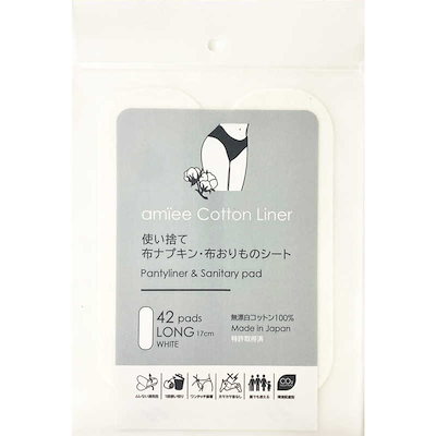他サイト： アミー　コットンライナー ホワイト ロング 42枚入りの商品画像