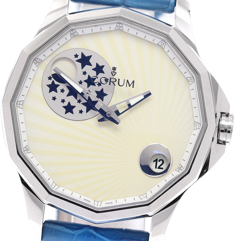 コルム CORUM A384/03121 アドミラルズカップ レジェンド38 ミステリームーン ダイヤベゼル 自動巻き ボーイズ 美品 保証書付き_935448【中古】