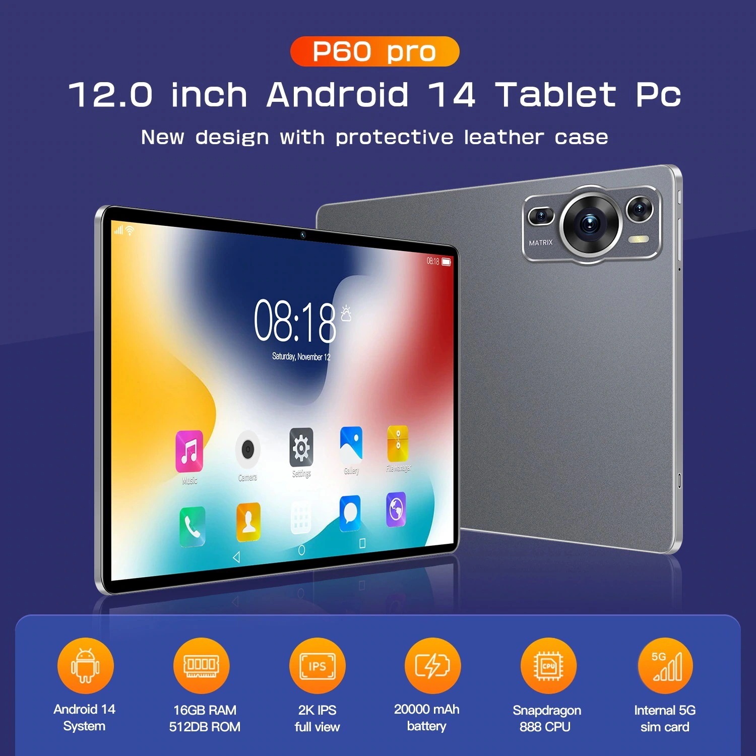 【新品特典】タブレット PC 本体 Android14 大画面 10インチ 8GB+256GB テレワーク 2560*1600 ネット授業 動画視聴 Bluetooth GPS 電話 WiFi 人気