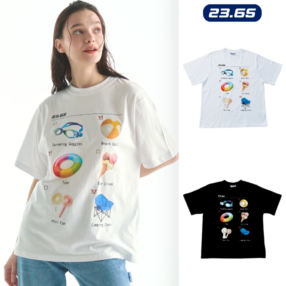 [23.65] CHECK LIST HALF T-SHIRT 4,914円