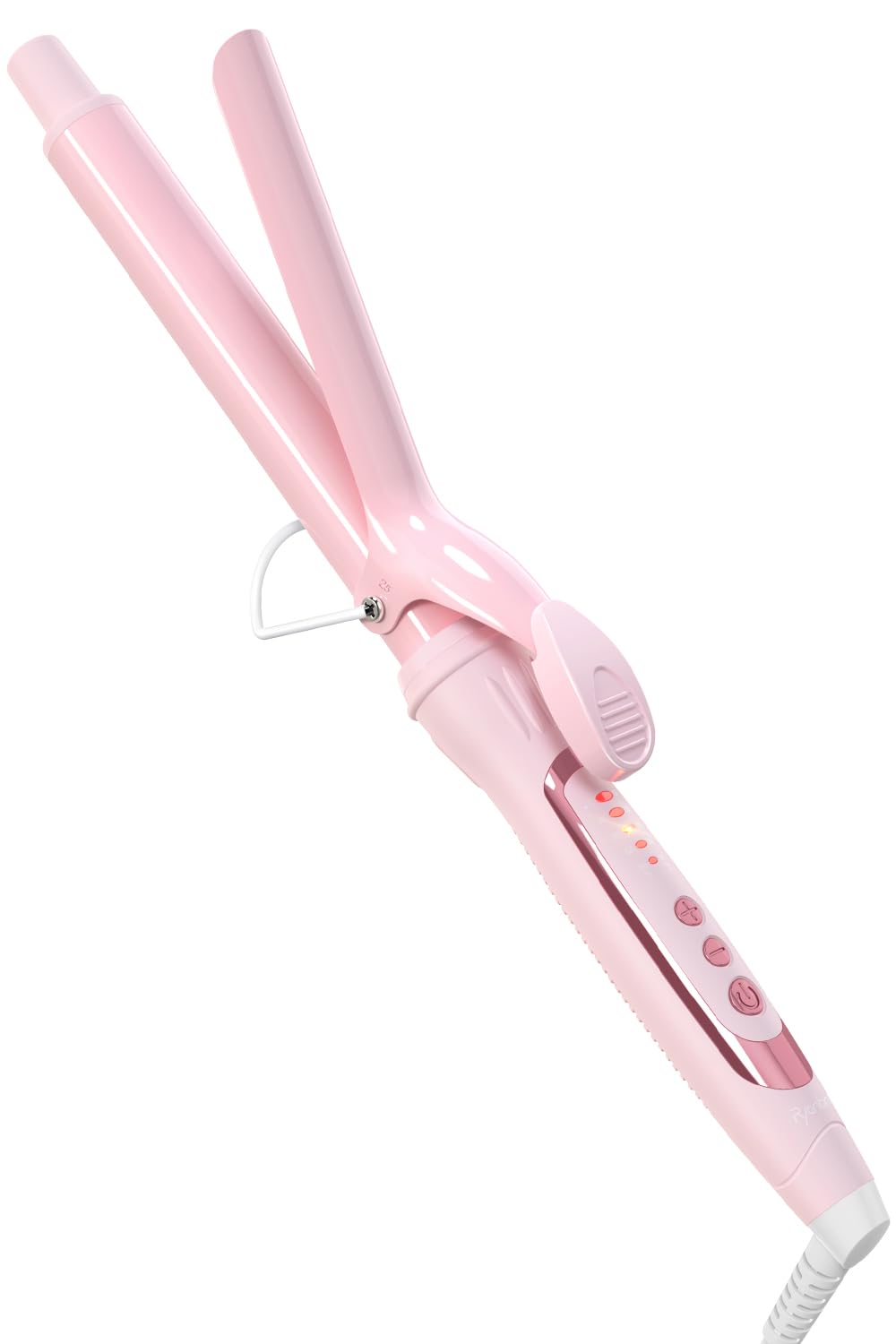 Ryanboo ヘアアイロン カールアイロン コテ 25mm カーリングアイロン 5段階温度調整 プロ仕様 MAX220℃ 海外対応(25mm, ピンク)